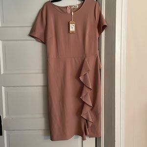 Dusty pink ruffle dress